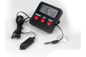 Ytian Kit Thermomètre/Hygromètre Digital Numérique Max/Min avec Sondes Externes pour Terrarium à Reptiles