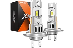 SEALIGHT Lampadine H7 LED per Fari Auto 18000LM 6500K Bianco Freddo 500% Kit di Conversione LED Anabbaglianti e Abbaglianti Luminosi, Sostituisce Lampade Alogene, 2 Pezzi