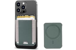 FISH DRAGATE Porte Carte magsafe,magsafe Wallet fit 7 Cartes,Porte-Carte magnétique pour Apple magsafe, Support de Carte magnétique magsafe pour 12/13/14(Vert)