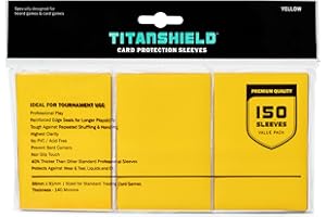 TitanShield Lot de 150 pochettes de protection pour cartes de jeux de société et cartes à collectionner Jaune Taille standard