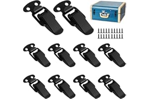 EDDRFY 10 Pezzi Chiusura Ferro in Acciaio Inox 50×20 Mm, Chiusura a Cricchetto Con 40 Viti, Gancio Chiusura Cassetta per Scatole, Armadi, Valigie – Robusta E Antiruggine a LEVA in Acciaio Inox