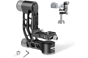 NEEWER GM102 Tête Gimbal pour Trépied Monopode Téléobjectif,Tête de Trépied Panoramique 360°,3 Axes de Réglage,Alliage d'Aluminium CNC Robuste,Système Arca Type Dégagement Rapide,Charge Max 33lb/15kg