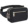 Fanny Packs for Women Men, Fashion Waist Pack Belt Bags for Teen Girls with Multi-Pockets Adjustable Belts, Cute Fanny Pack Bum Bag for Disney Travel Hiking Cycling, Black Fanny Pack, Small, Simple