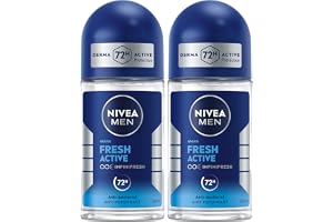NIVEA MEN Antiperspirant Roll-on for Men, Fresh Active Fresh Scent, 2x50ml