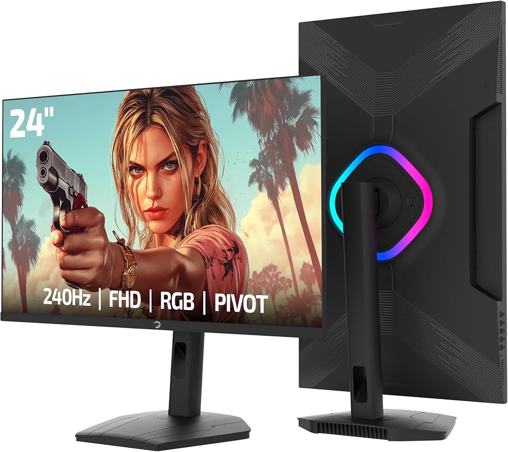 GamePower Lunis L20 24″ 240Hz 0.5Ms VA FHD RGB Pivot Gaming Monitör (Sıfır Ölü Piksel Garantili)