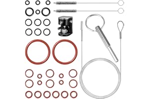 FLEXNOVA Lot de 34 clés à tête ovale avec porte-clés pour machines à café Jura, joints d'étanchéité de rechange avec brosse de nettoyage pour machines à café Jura/Krups