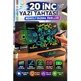 Vothoon 20 Inc Renkli Lcd Grafik Dijital Kalemli &Ccedil;izim Tableti Yazı Tahta Not Yazma Eğitim Tableti Siyah