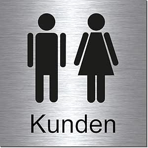 Toiletten-Kunden-Bad-WC-Klo-Symbol-Schild 100 x 100 x 3 mm-Aluminium
