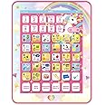 Lexibook, Unicorn, Educational Bilingual Interactive Learning Tablet, Toy to learn alphabet letters numbers words spelling and music, English/French, Pink, JCPAD002UNIi1