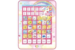 Lexibook, Licorne, Tablette éducative bilingue, Jouet pour Apprendre Les Lettres Chiffres vocabulaire et Musique, Langues Français / Anglais, Rose, JCPAD002UNIi1