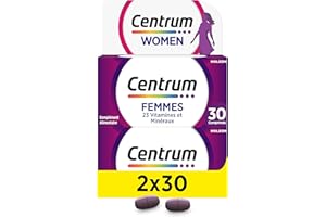 Centrum Women multivitamines femme, 13 Vitamines et 10 Minéraux, Compléments Alimentaires pour Femmes, Lot de 2x30 Comprimés