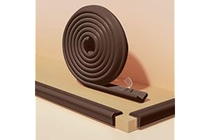 Loiion Protection des Bords et Coins de Meubles, Pré-adhésif Protection d'Angles et Rebords pour Bébés, Super Souple Anti Choc Mousse Bord Protecteur, Les Bords de cheminée et de Meubles (4m Marron)