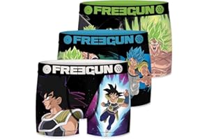 FREEGUN Calzoncillos Niño Dragon Ball Broly, Boxer Joven y Adolescente, Broly, Gogeta, Transpirable y Multi-Deporte (Lote de 3)