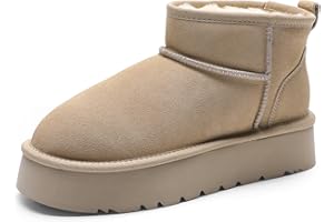 DREAM PAIRS Stivali da Neve Invernali con Plateau da Donna, Stivaletti Alla Caviglia Resistenti All'acqua, Leggeri Antiscivolo per Esterni