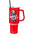 Silver Buffalo Chucky Wanna Play Stainless Steel Tumbler with Handle and Straw, Fits in Standard Cup Holder, 40 Ounces