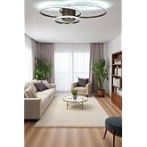 Sole Modern Tasarım Salon - Mutfak - Hol Beyaz Led 3 L&uuml; Avize (Bronz)