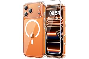 TAURI für iPhone 17 Pro Hülle 6,3" mit Panzer Schutz Glas Folie, Kompatibel mit MagSafe, Vollständiger Kameraschutz, Stoßfest Militärstandard Magnetisch Handyhülle - Durchsichtig