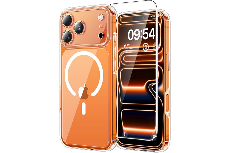 Produktabbildung zu TAURI für iPhone 17 Pro Hülle 6,3" mit Schutzfolie - Durchsichtig | Kompatibel mit MagSafe, Vollständiger Kameraschutz, Stoßfest Militärstandard Magnetisch Handyhülle