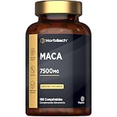 Peruvian Maca Extract 7500 mg - 180 Vegan Tablets (not capsules) | High Strength Pure Maca Root - Horbaach