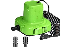 Lnicez Pompe Submersible 140W 5110L/H Pompe a Eau Ultra Silencieuse Pompe Vide Piscine Pompe à Eau Pompe Immergée avec Câble de 7,5m, 2 Buses Pompes de Piscine