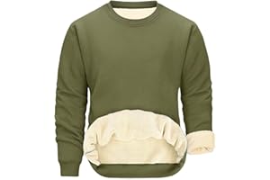 PASUDA Sweat Polaire Homme Chaud Col Rond Pullover Manches Longues Sweatshirt Épais Thermique Couleur Unie Coton Pull Hiver Casual Travail Sport