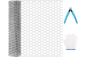 Atoke Chicken Wire 40cmx3M | 25mm Holes,Galvanized Hexagonal Wire Mesh Fencing for Crafts Garden Poultry,Metal Hardware Cloth Netting for Chicken Dog Rabbit,Silver