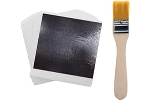 HALYKADU Blattgold Imitation Blattgold-100 Stück Goldfolie zum Basteln-Blattgold Imitation für Kunst,Basteln,Unstprojekt (Black)