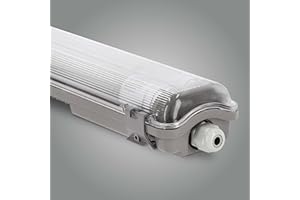 LED Universum Lampada da bagno per ambienti umidi, 150 cm, IP65, con due tubi LED T8, 44 W, 4600 lumen, luce bianca diurna, 6500 K, senza sfarfallio, collegabile, per cantina, ambienti umidi, L1576 x