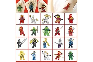 LANSEEDE 20 Pcs Ninja Temporary Tattoos Stickers Birthday Party Supplies Anime Cartoon Fake Tattoos Stickers Party Favors for Kids Boys Girls……