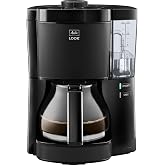 Melitta Look Filter Coffee Maker with Glass Carafe and Removable Water Reservoir, Descaling Program, for up to 10 Cups of Cof