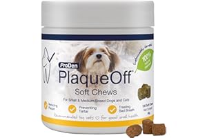 ProDen PlaqueOff 120 Soft Chews | Natural Plaque, Tartar & Bad Breath Remover for Small or Medium Dogs | Works Systemically Not by Abrasion or Chewing