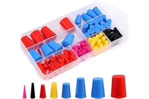 Ksrnsne 125 PCS Bouchons Conique En Caoutchouc de Silicone Bouchon En Caoutchouc RéSistant Aux Hautes TempéRatures pour Bouchons de Trou, PulvéRisation, PulvéRisation, Laboratoire