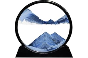 RCQD clessidra 3d sabbia paesaggio,paesaggio marino profondo a clessidra 3d,Pittura di Sabbia Che Scorre Display Decorazioni per la Casa e l'ufficio Giocattoli da Scrivania per Adulti (Blu, 7")