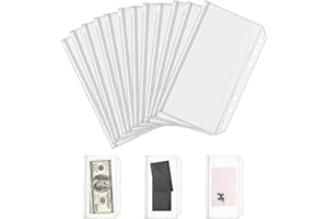 Simsky Paquet de 20 Pochettes pour Classeurs A6, Pochettes à Feuilles Mobiles Transparentes en PVC Imperméables pour Planificateurs de Cahiers, Pages D'insertion, Sacs à Feuilles Mobiles, Photo