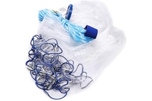 Lawaia Red de la Pesca Red Hecho a Mano de Agua Salada Red de Pesca para la Trampa de Cebo, Diámetro 2,4 M/ 3,0 M/ 3,6 M/ 4,2 M/ 4,8 M/ 5,4 M/ 6,0 M/ 6,6 M/ 7,2 M