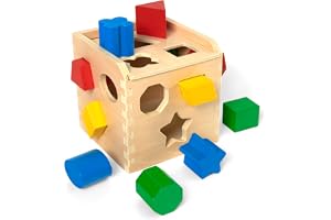 Melissa & Doug Formsorterarkub | Pussel | Barn leksaker | Utvecklingsleksak | Formsorterare för barn | Montessori leksak
