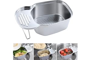 Victop Cestello Lavello Acciaio Inossidabile Scaffale di Scarico Lavello Cestino Appeso Angolo Filtro Lavello Cucina Prevenire Blocco Porta Spugne Portaoggetti per Lavandino per Cucina Bagno