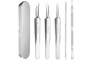 Dimeho Zestaw narzędzi do usuwania zaskórników, pęseta, zestaw narzędzi do usuwania wrastających włosów, zestaw klipsów, narzędzia do usuwania zaskórników, nosa, oczu, twarzy, pielęgnacji urody,