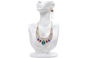 Homeanda Collar de resina blanca, colgante, cadena, aretes, joyería, busto, maniquí, soporte organizador (blanco, XL)