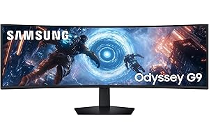 Samsung Ecran PC Odyssey G91F 49’’ 144Hz, 1ms, Dalle VA Incurvée 1000R, DWQHD : 5120 x 1440, 2500:1, AMD FreeSync Premium Pro, Auto Source Switch +, Pied Ajustable, DisplayPort, HDMI, LS49FG916EUXEN