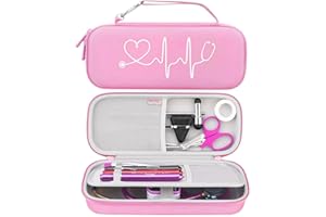 BOVKE Estuche para estetoscopio 3M Littmann Classic III, Lightweight II S.E, Cardiology IV Diagnostic, MDF Acoustica Deluxe Estetoscopios - Espacio adicional para otros accesorios, Rosado (Solo casos)