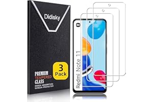 Didisky Lot de 3 Protecteur Verre Trempé pour Xiaomi Redmi Note 11 / Note 11S 4G (6.43''), Film Protection écran, résistance aux Rayures, dureté 9H, Pas de Bulles, Haute définition