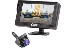 OBEST Caméra de Recul 1080P 4.3 Pouces,Camera de Recul Voiture avec Bonne Vision Nocturne,Kit de Surveillance Vidéo Moniteur,Caméra de Recul Allume-Cigare 12V