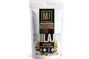 METASUPERFOODS Shilajit | 60 Capsules | 60% Fulvic Acid | 1400 milligrams Shilajit Resin Powder per Capsule | High Strength Shilajit Capsules | Vegan Himalayan