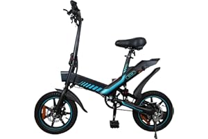 FOCIEL 14" Bicicletta Elettrica Pieghevole, Bici Elettrica Adulto 36V 9/10.4AH Batteria al Litio, Max Velocità 25km/h, Fino a 30-45km, Bike Elettrica Uomo Donna, Pedalata Assistita