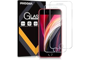 Phoona Folia ochronna do iPhone 7/8/se2020, 2 sztuki, odporna na zarysowania, szkło ochronne do iPhone se2020, twardość 9H, ochrona przed odciskami palców, ochrona przed pęcherzykami, ultra