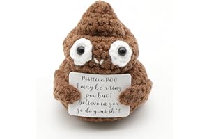 Jezioro Positive Poo Crochet Gifts,Mini Pocket Hug Gift for Women,Funny Knitted Doll,Cute Positivity Affirmation Encouragement Dolls,Handwoven Knitting Toys,Motivational Poop Ornament,Anniversary
