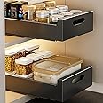 Tokenhigh 2 PCS Under Desk Drawers, Self Adhesive,Larder Cupboard Storage Organiser,Pull Out Cabinet Organizer,Slide Out Drawer Storage Shelves for Kitchen Cupboard,for Home and Office.(Black, small)
