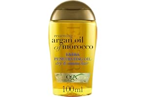 OGX Olio Capelli Renewing + Argan Oil of Marocco Extra Penetrating Oil, Olio di Argan per capelli morbidi, setosi e luminosi, Hair oil idratante, Olio per capelli secchi, spessi e danneggiati, 100 ml