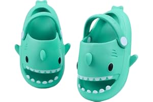 LAKIGE Kids Shark Sliders Summer Clogs Slides Sandals for Boys Girls Non-Slip Beach Pool Shower and Bathing Slippers
